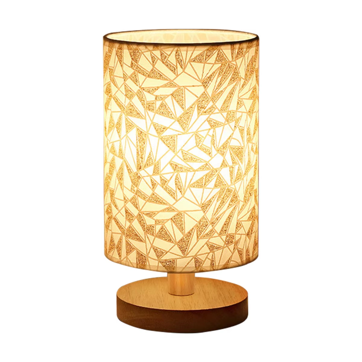 USB Bedside Lamp Night Lights Table Lamp for Bedroom Wooden Desk Lamp Bedside Night Light with Cylinder Lamp Shade Home Decor