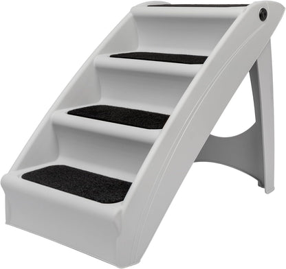 Cozyup Folding Dog Stairs, Portable Indoor/Outdoor Pet Steps for Bed, Couch & Car, Grey, 20 Inch
