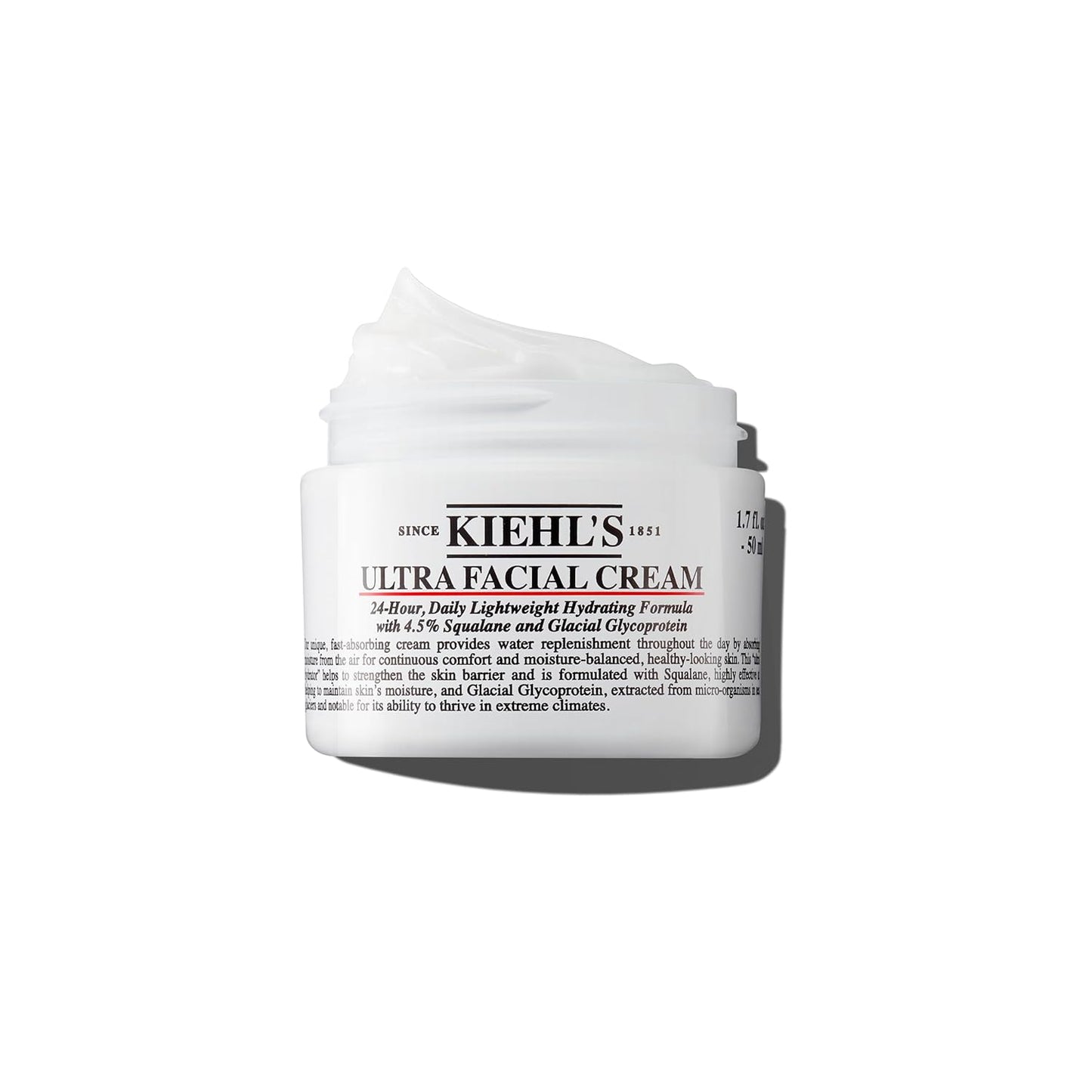 Kiehl'S Ultra Facial Cream, with 4.5% Squalane to Strengthen Skin'S Moisture Barrier, Skin Feels Softer and Smoother, Long-Lasting Hydration, Easy and Fast-Absorbing, Suitable for All Skin Types